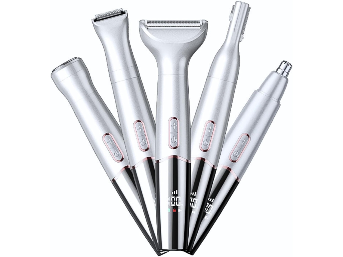 Aparador De Pelos Do Nariz 5 Em 1 Hexinyigjly Recarregável, À Prova De Água Ipx7, Com 5 Lâminas. Branco