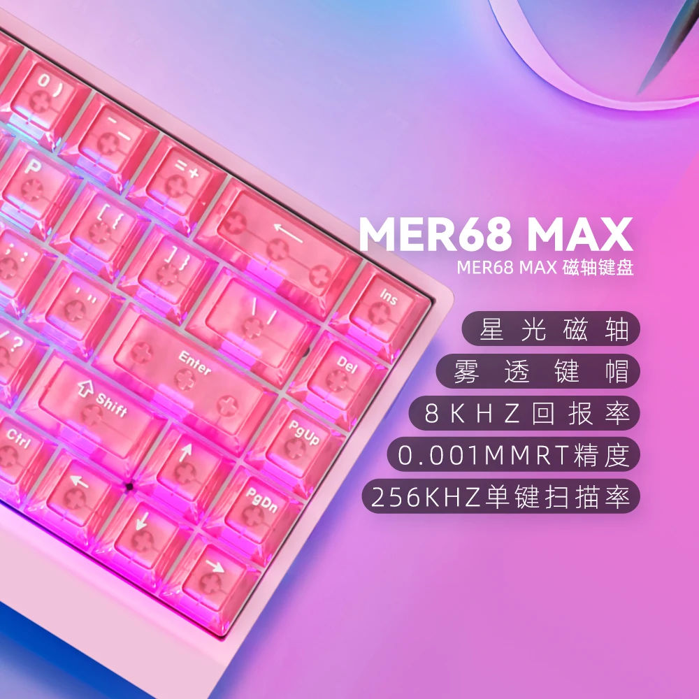 Teclado Mecânico Com Eixo Magnético (rosa) E Rgb Hot-swappable De 65% Com Efeito Hall.