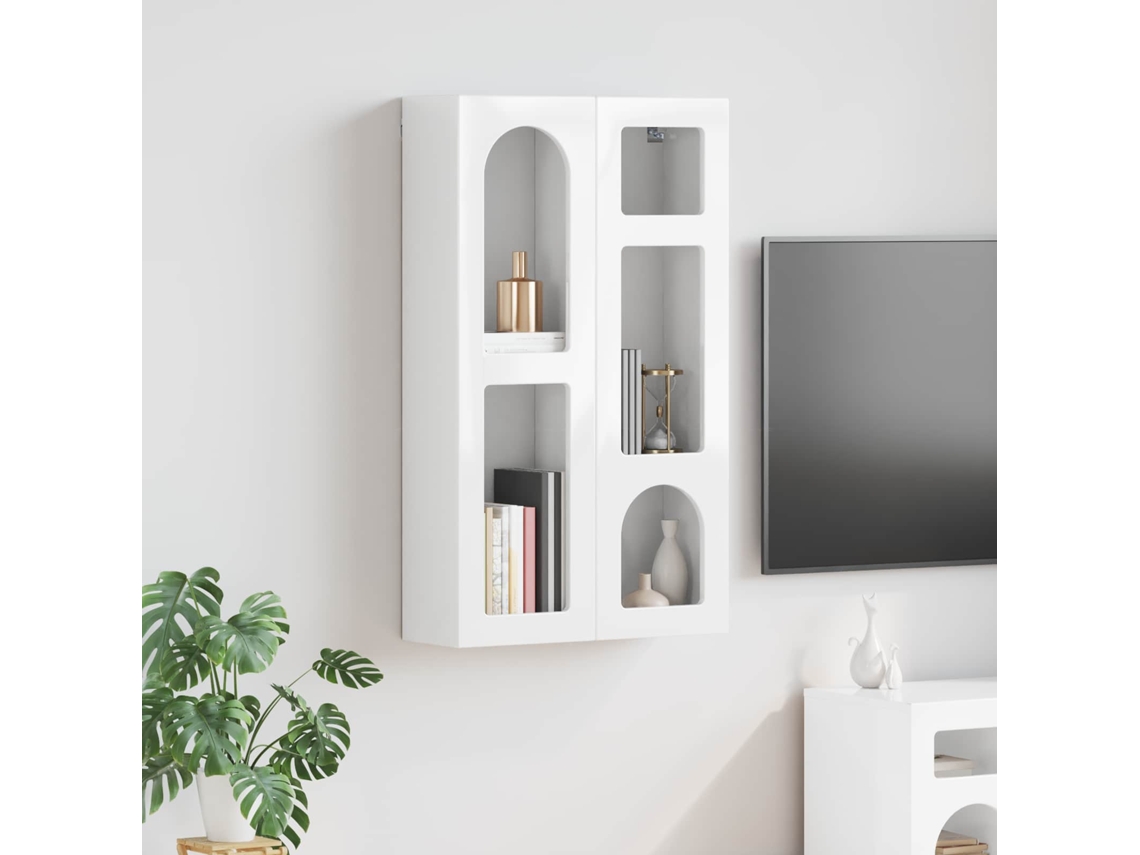 Vidaxl Armário Suspenso Elst Branco Brilhante 59 X 20 X 100 Cm