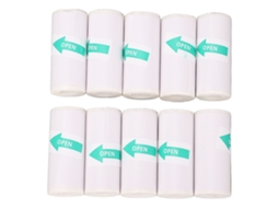 10 Rolos Papel Termográfico Autoadesivo PVC 57x25mm para Impressora Portátil Câmera Máquina de Rótulos