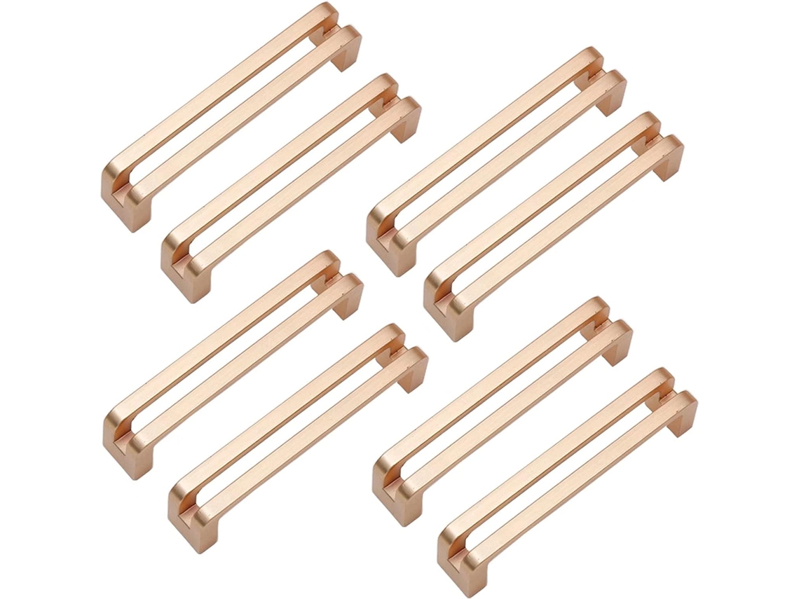 Conjunto De 8 Puxadores Dourados Para Armários E Gavetas, Em Liga De Zinco, Estilo Moderno, Para Cozinhas E Banheiros