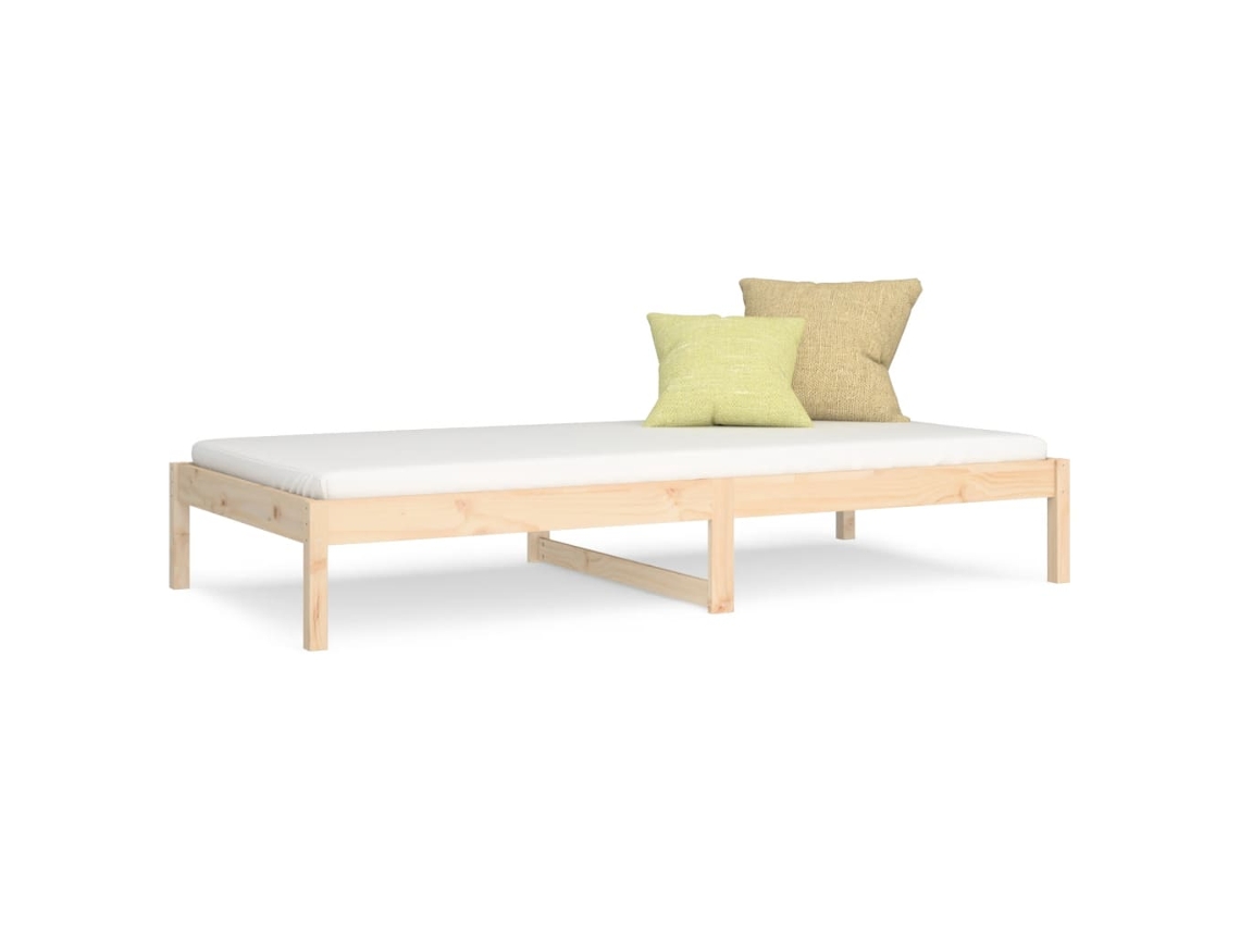 vidaXL Sofá-cama 80x200 cm madeira de pinho maciça