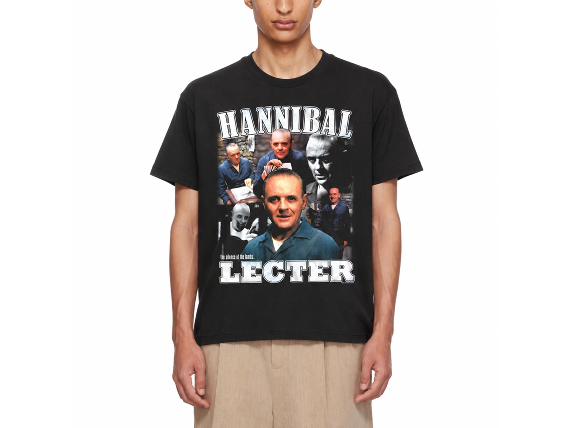 Rockinstone Silence Of The Lambs Movie Silence Hannibal Lecter Collage Black Adult T-shirt Size:xxl