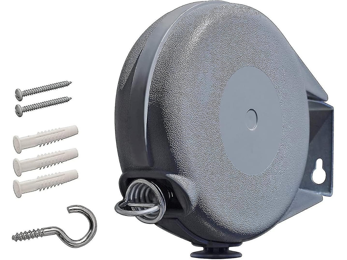 Varal Retrátil Lurelia Para Exterior, Para Varanda, Para Casa De Banho, Cinzento, 12 Metros, 6 Kg