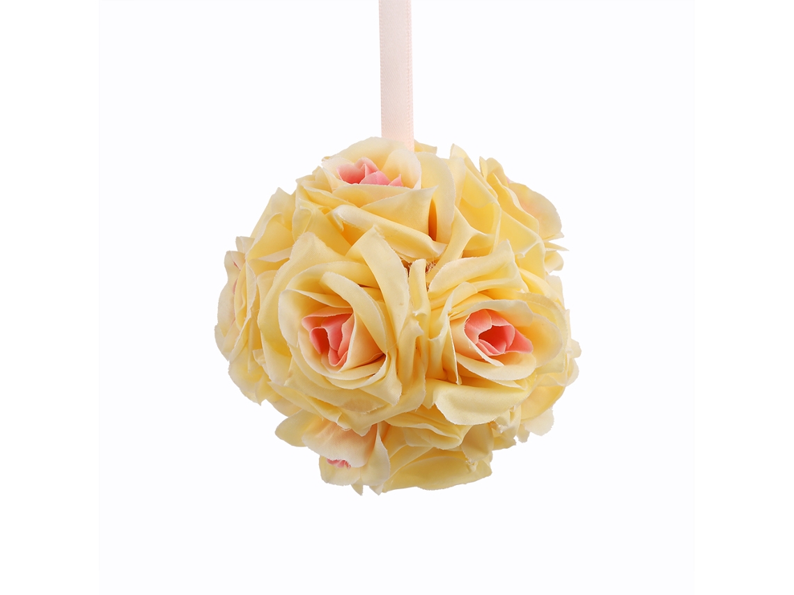 Bola De Rosas De Seda Artificial (vendida Em Pacotes De 5, Cor Champanhe, 10cm) Eoocoo