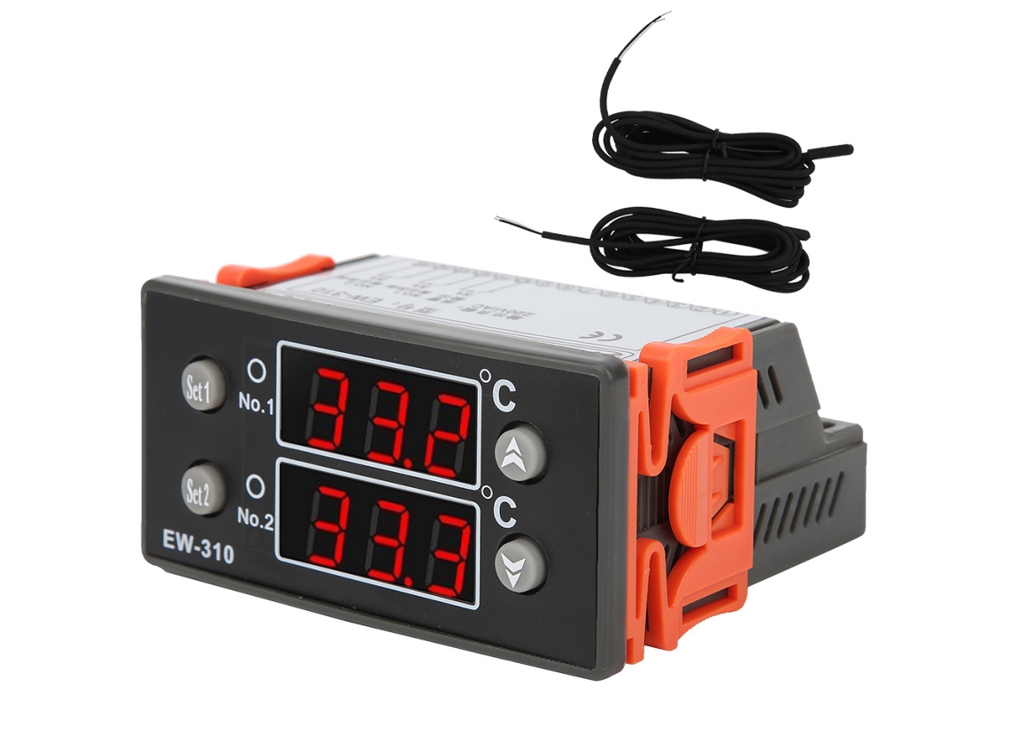 Controlador de Temperatura Digital Multiestágio EW310 com Alarme para Máquinas de Água Fria 220V