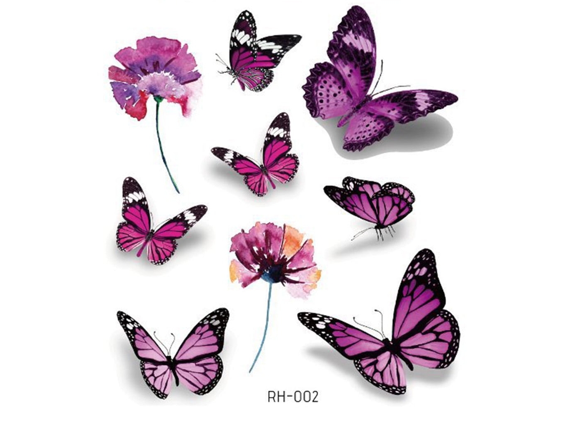 Pegatinas De Tatuaje 3d De Moda Para Habitación Infantil, Coloridas Y Resistentes Al Agua, Pegatinas De Tatuajes Temporales