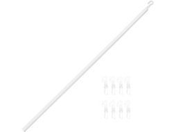 Varão De Cortina De Plástico De 117 Cm Com Gancho, Varão Ajustável Com Cordão Para Persianas E Varão
