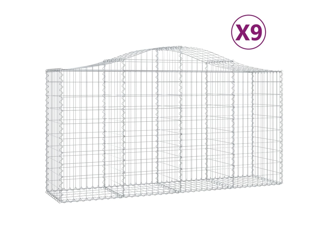 Gabion Basket, Gabion Baskets Vidaxl Prateado Ferro (200 X 50 X 100/120 Cm)