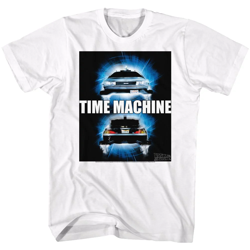 Unisex Adult T-shirt Rockinstone Back To The Future Movie Time Travel White Sizexxxl