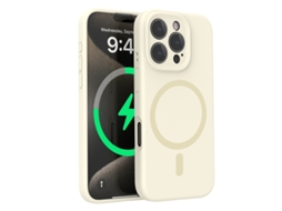 (branca, Iphone 14 Pro) Capa Para Iphone, Silicone Líquido, Proteção Para A Lente, Forte Fixação Magnética.