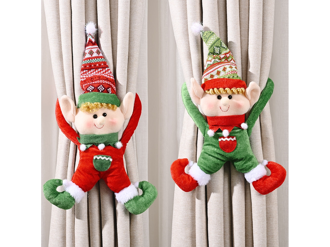 Conjunto De 2 Prendedores De Cortina Natalinos, Papai Noel E Boneco De Neve. Aquaforge