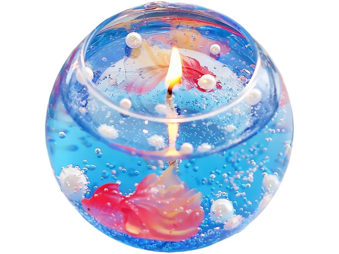 Mini Vela Com Tema De Aquário E Bolhas Perfumadas |