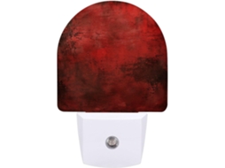Luminária de parede noturna com plugue, com imagem texturizada vermelha, luminária noturna de LED impressa com sensor.