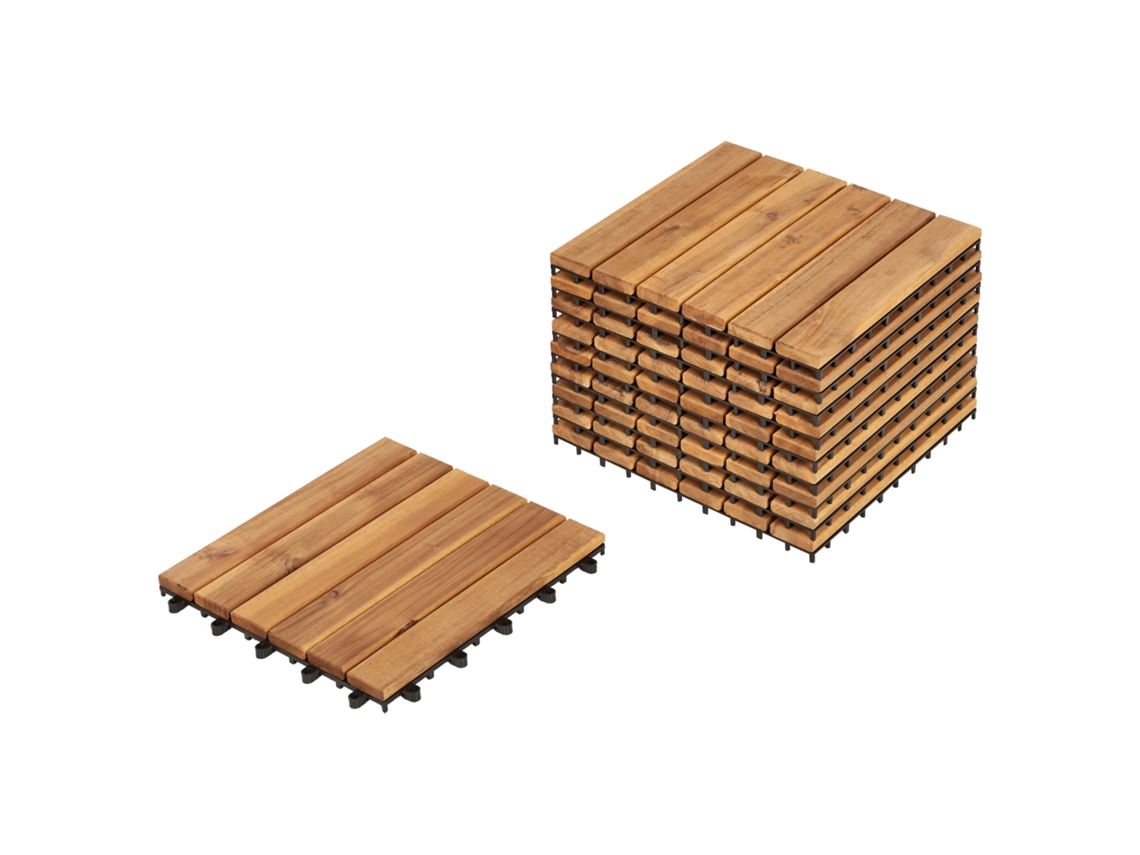Baldosas De Madera Para Exteriores Beliani Accettura De Madera De Acacia Certificada Natural 30x30
