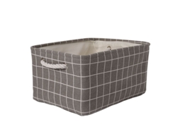 Cesto de tecido dobrável, 3 peças, com alças, 13.8x9.8x6.7 polegadas, cinza