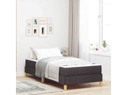 Vidaxl Cama Box Com Colchão Marrom Escuro 80 X 200 Cm Tecido