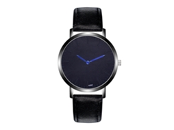 Relógio de pulso masculino Zhoulianfa, analógico, de quartzo, com pulseira de PU preta.