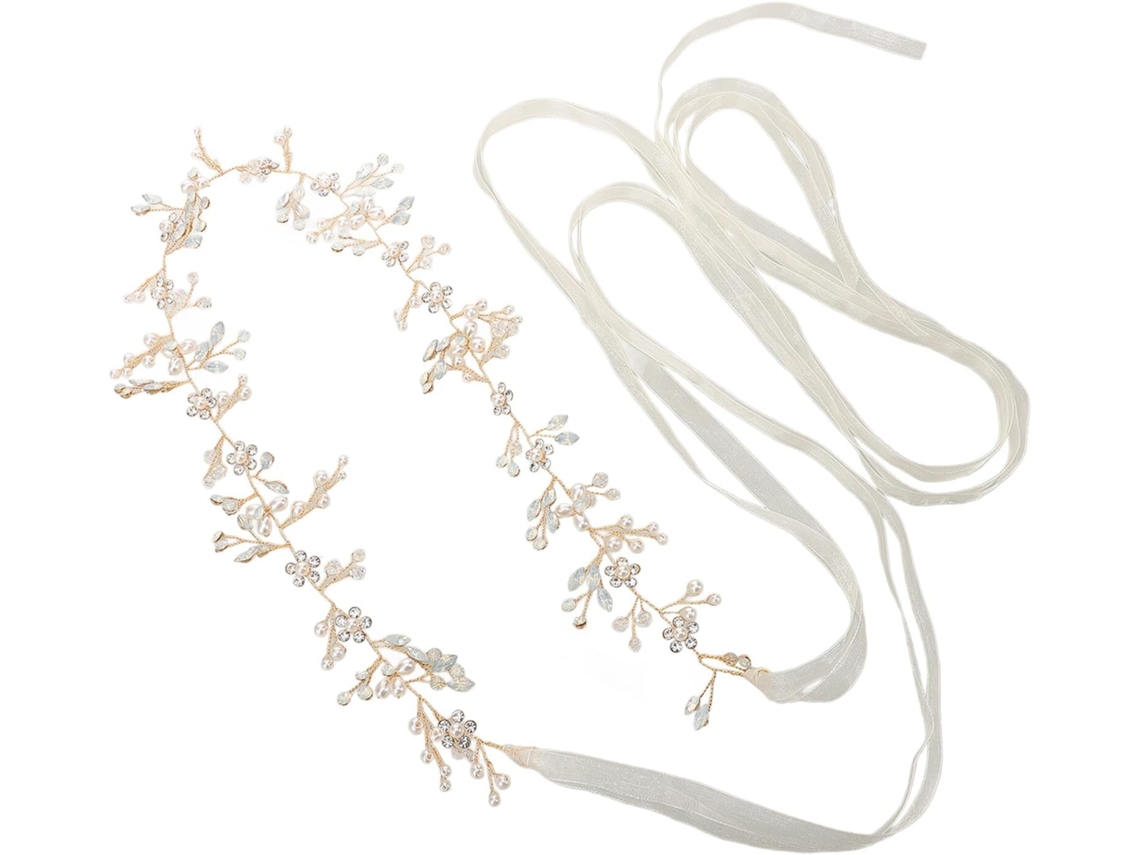 Cinto De Noiva Elegante Ciieeo Com Flores E Pérolas, Leve E Feito À Mão Em Liga Metálica E Tecido.