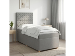 Vidaxl Cama Box Spring Com Colchão Cinzento-claro 100 X 200 Cm Tecido
