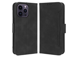 Capa Para Iphone 15 Pro Max Pele Sintética Anti-choque Preto