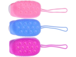 Conjunto De 3 Escovas Silicone Dupla Face Lifkome, Esponja Esfoliante Macia Para Limpeza Profunda Do Corpo, Cabo