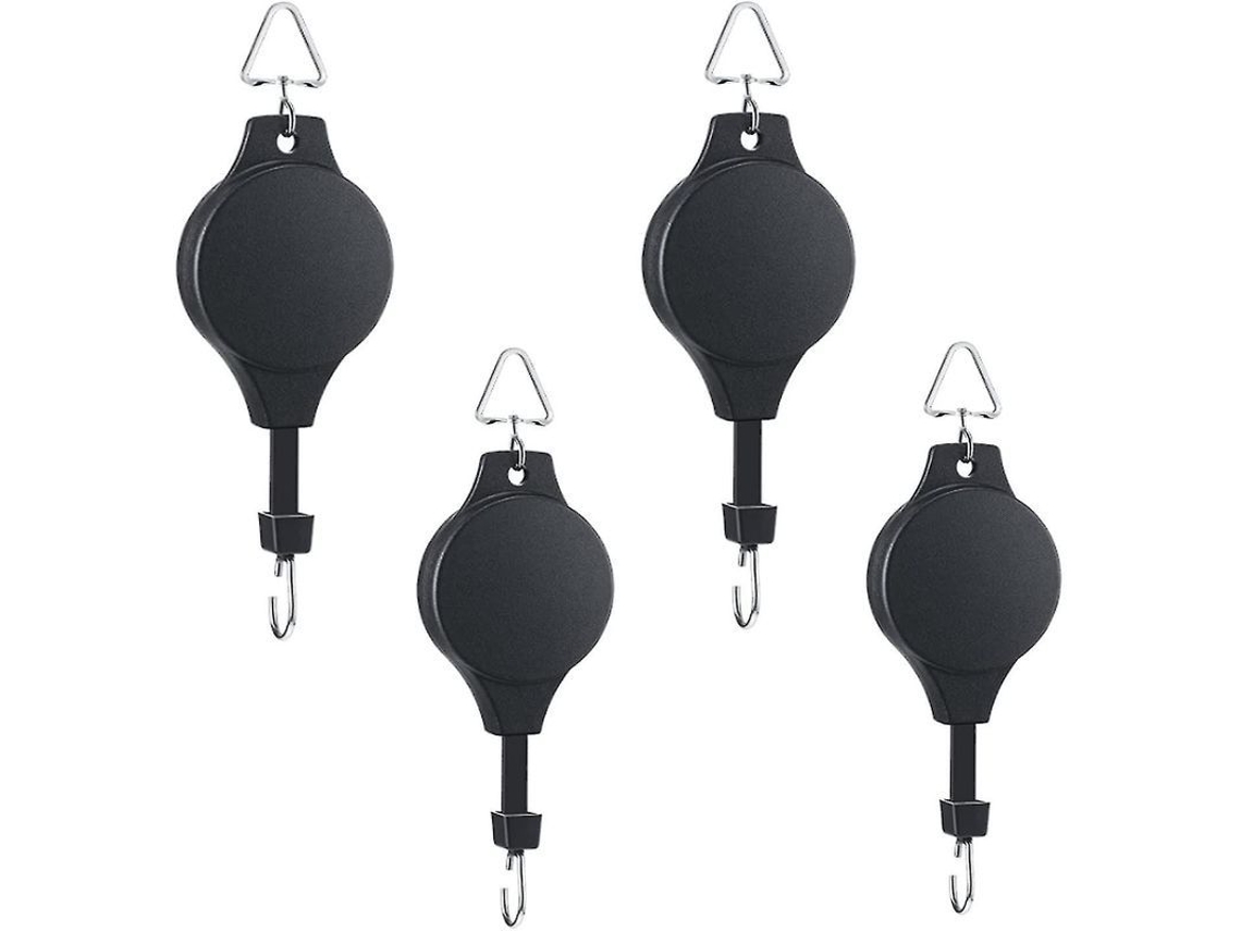 Fasst 4 Unidades de Polea Retráctil para Plantas com Gancho Ajustável, Suporte para Vasos e Cestos de Jardim CUIDADOS