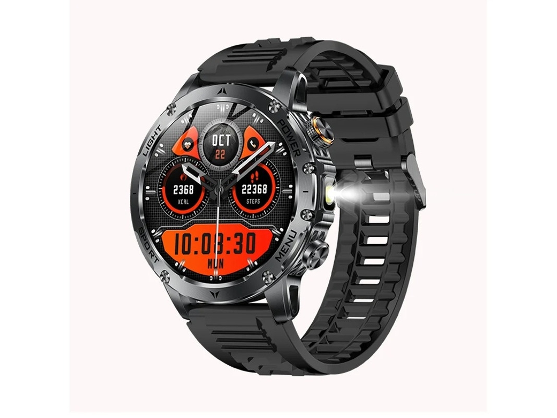 Smartwatch Ak87 1000mAh Bateria de longa duração Lanterna para esportes ao ar livre Bestvite (preto)