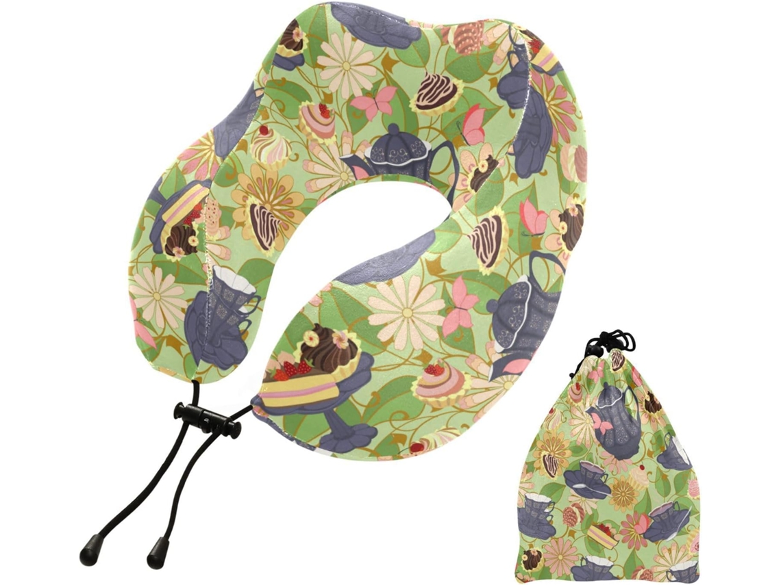 Travesseiro de Viag para Dormir em Aviões Espuma Viscoelástica Premium Fácil Limpar Ideal Viagens, Casa e