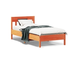 Vidaxl Cama Sem Colchão 90x190 Cm Madeira De Pinho Maciça Castanho-mel