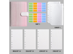 A6 Macaron Gradient Ring Binder Cash Budget Planner With Zipper Pouch Deluxe Gift Set Gray Pink 2-stickers, 2-pouch