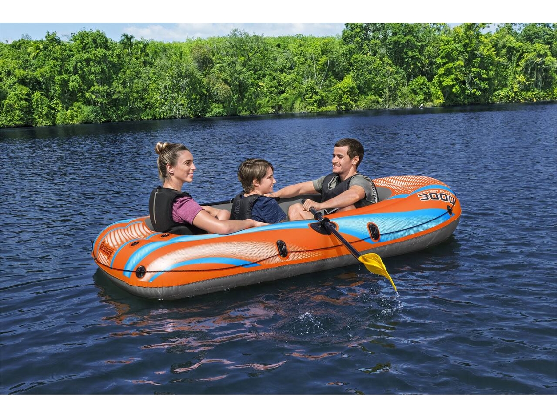 Conjunto 1 Barco Insuflável Bestway Laranja Pvc (246 X 122 Cm)