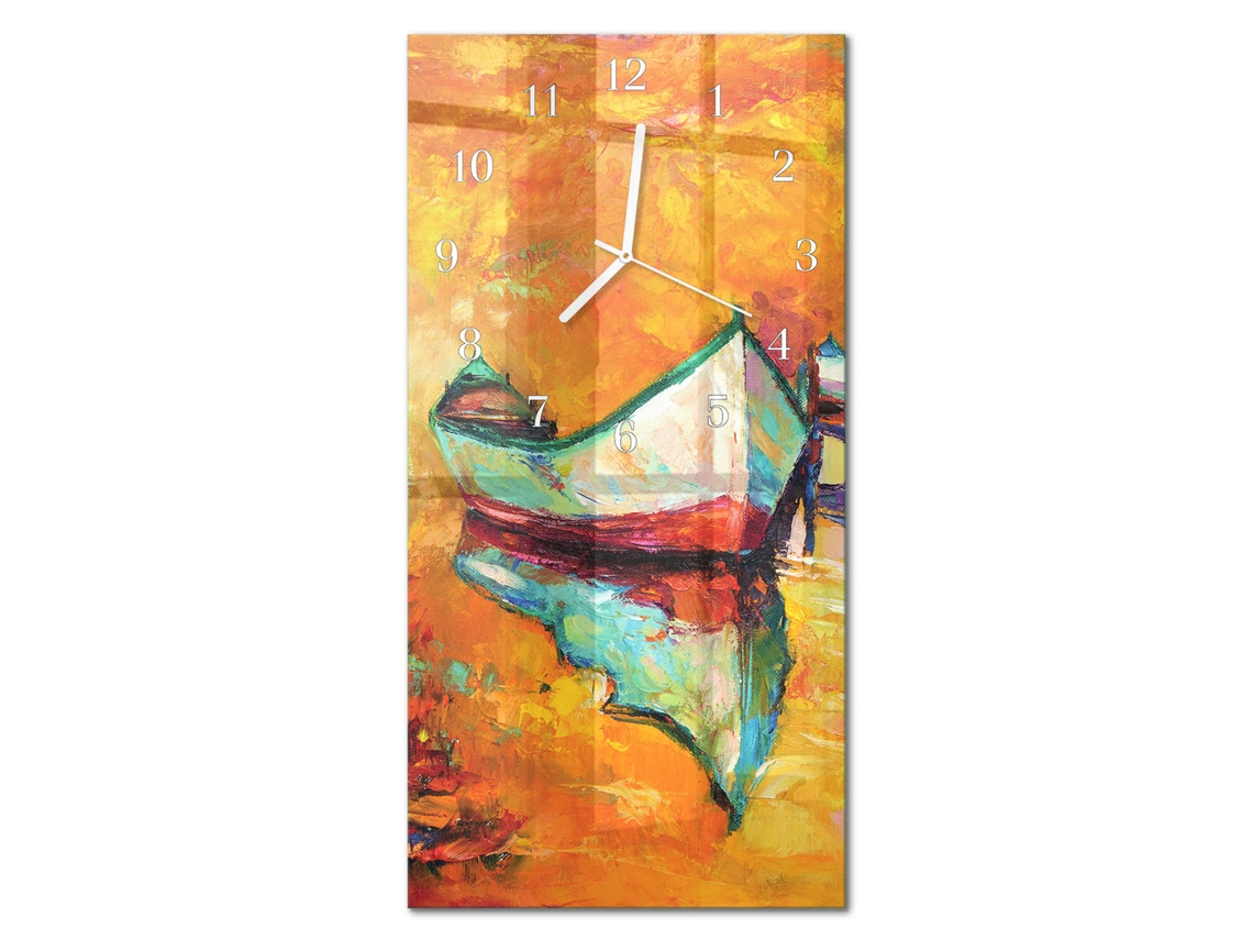 Relógio De Parede De Vidro Multicolor Espelharte (30x60 Cm)