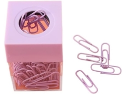 Dispensador De Clipes, Caixa Com Ventosa, Porta Clips, Artigos De Papelaria, Material De Escritório Portátil Vermelho