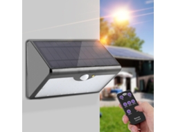 Lurelia Luminária Solar Led Com 60 Led, 3,5 W, 1300 Lm, Sensor Pir, Controlo Remoto, 5 Modos, Ip65, Recarregável, Branco Quente, Para Exterior