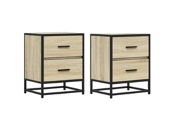 Bedside Cabinet, Bedside Cabinets Vidaxl Marrom Madeira Processada (n/a)