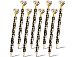 Wudaizhi - Conjunto De 10 Canetas Diamante Com Strass, Tinta Preta,