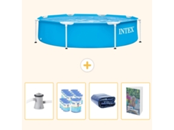 Piscina com Estrutura Redonda 244x51 Cm 5 peças Scb118 INTEX