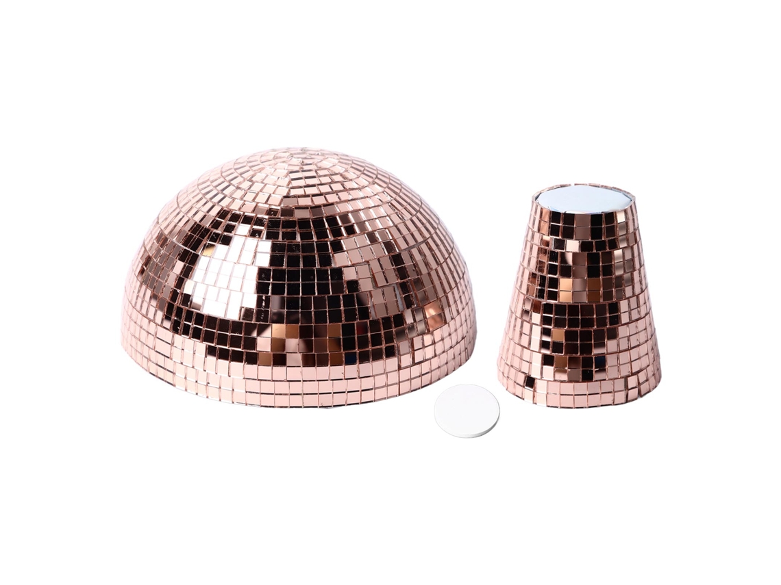 Bola Espelhada com Glitter Rosa Ouro LAXISCREED