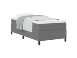 Cama De Solteiro | Camas Para Quarto | Cama Box Cinzento-claro 90 X 190 Cm Tecido De Veludo Cotele