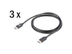 DIGITUS Ak-880908-010-S Ak-880908-010-S Cabo de Conexão Usb 2.0 1X Usb-C Macho 1X Usb-C Macho 1 0 M Preto 3 Unidades