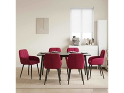 Vidaxl Cadeiras De Jantar 6 Unid. Veludo Vinho Vermelho