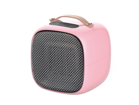Mini Aquecedor Elétrico Rosa 800W com Três Velocidades, Ideal para Banheiro