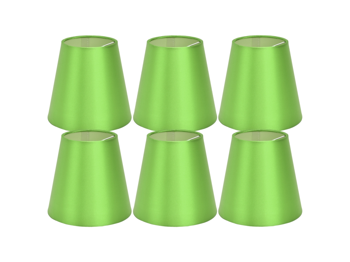 2026 6pcs Abajur de Tela E14 para Lámpara de Mesa Techo Dormitorio Sala de Estar Color Verde Fluorescente Px157