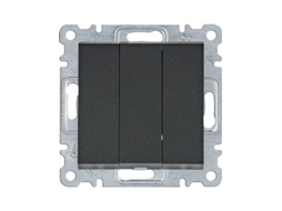 Luz | Interruptor Triplo Preto Wl0073 Hager