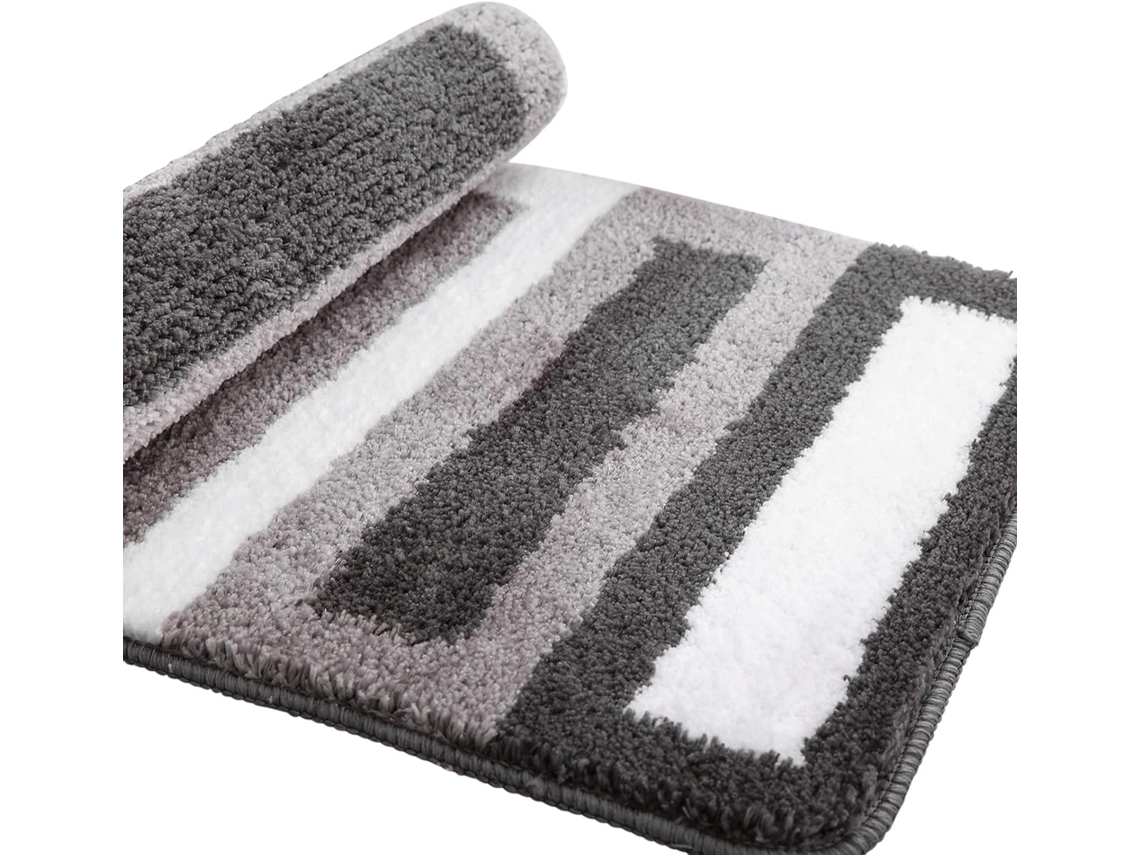 Tapete De Casa De Banho Microfibra Absorvente E Suave 50x80cm Cinzento
