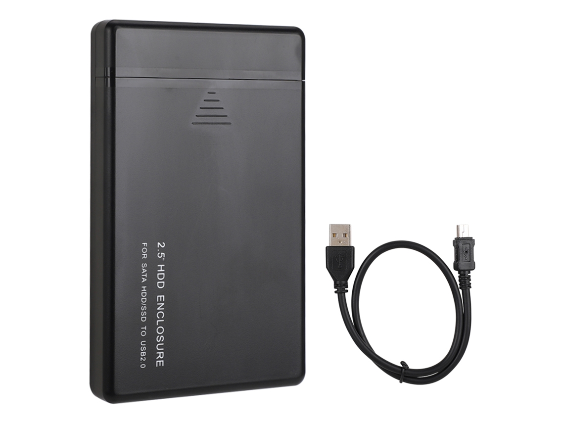 W25a820 Caixa De Disco Rígido Móvel Sata Usb2.0 De 2,5 Polegadas, Enclosure Externo De Hdd Preto