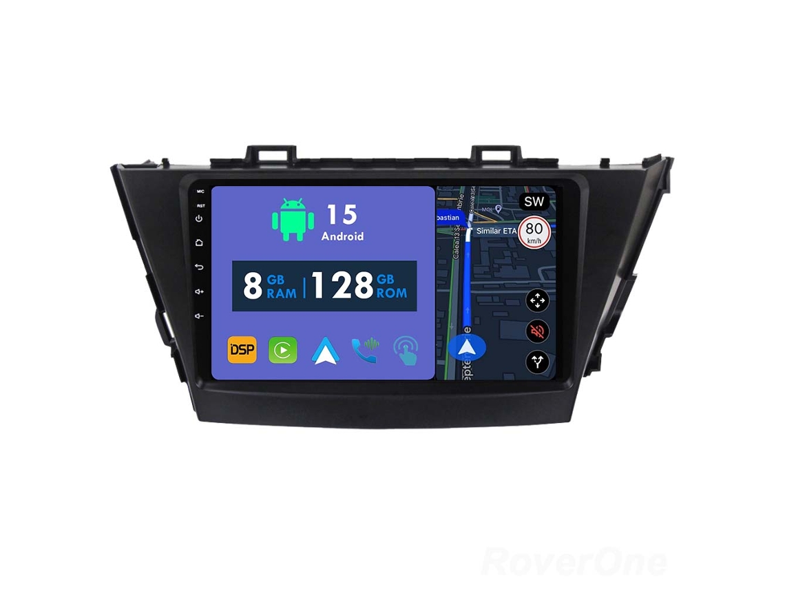 Auto Rádio Carro Bluetooth Autoradio 8GB RAM 128G ROM CarPlay Navegação GPS Ecrã Táctil RoverOne para Toyota Prius Plus V Alpha 2012-2017  