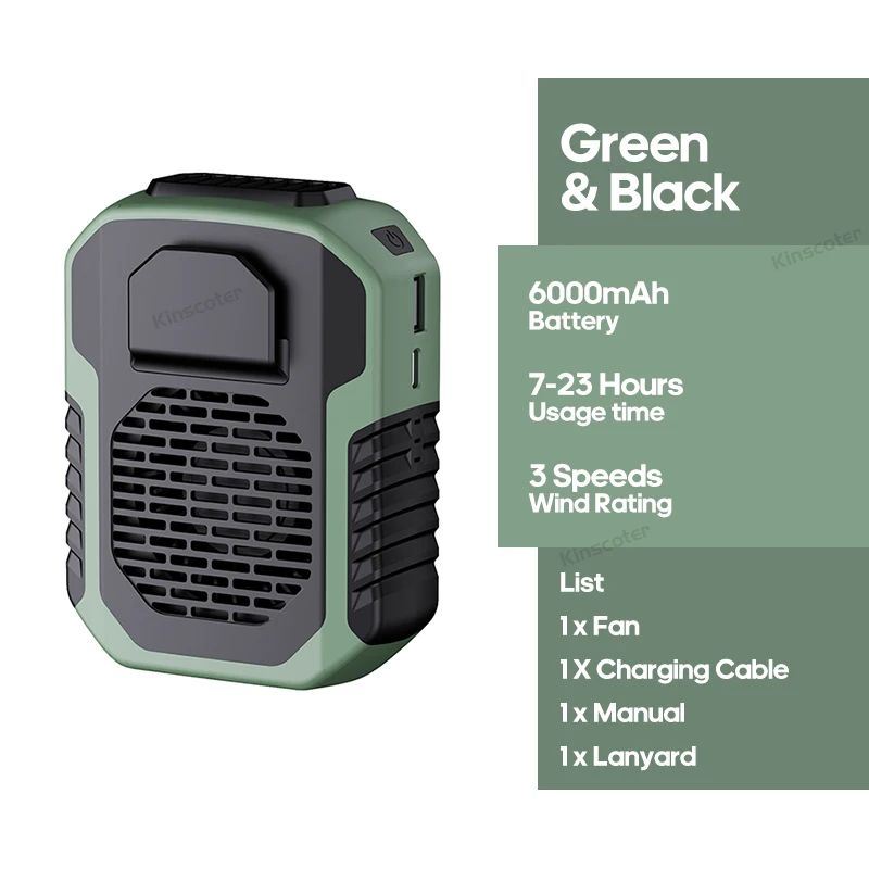 usb mini ventilador recarregável MDUG de 6000mah para camping, caminhadas, escalada e esportes