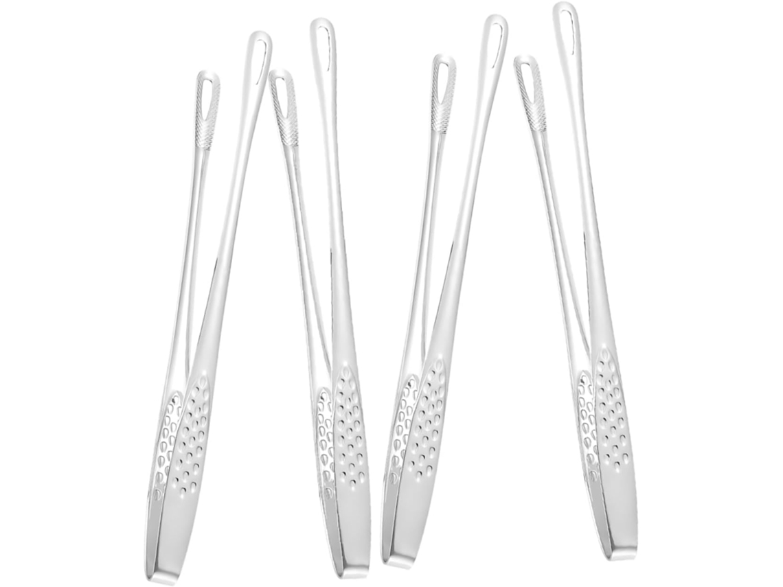 Pinças Para Churrasco Ibasenice De 4 Peças Em Aço Inoxidável, Ideais Para Segurar E Virar Alimentos, Antiderrapantes E